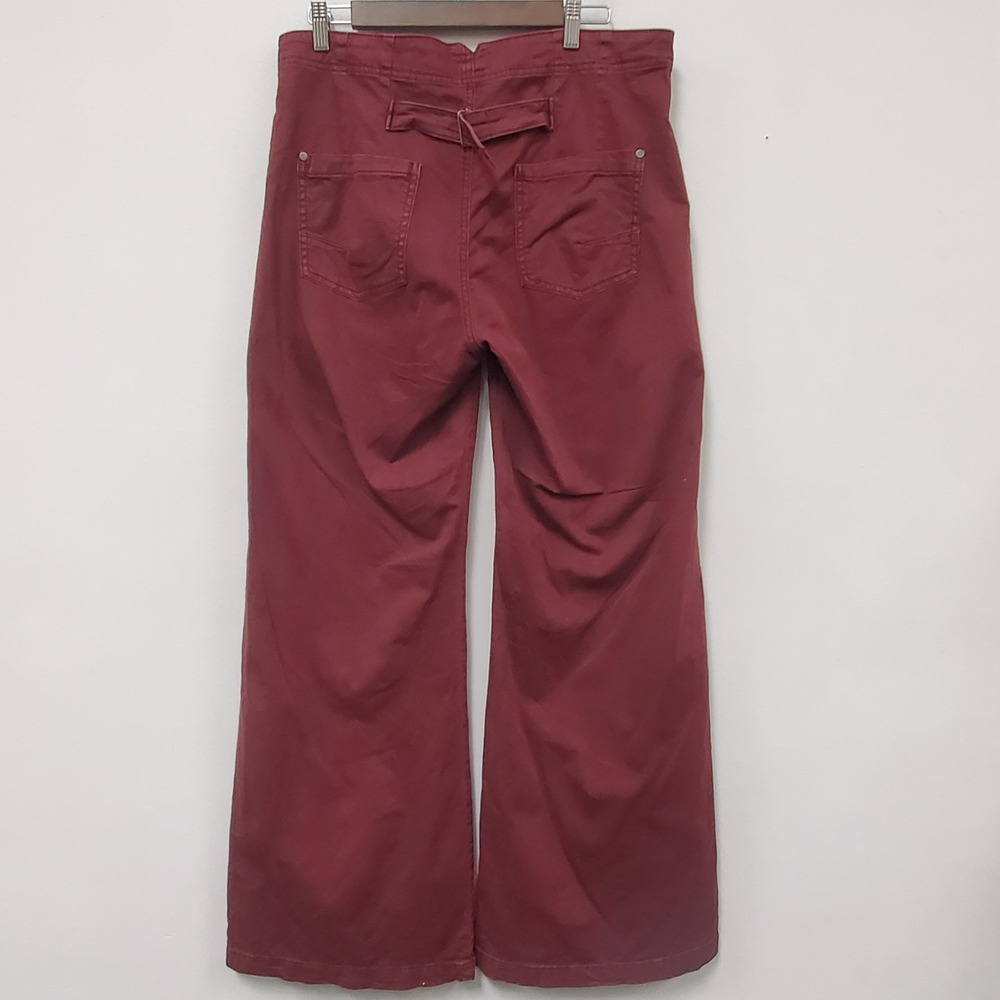 Pilcro Anthropologie Wide Leg Pants Size 31 Red Retro High Rise Boho Indie - Picture 3 of 14